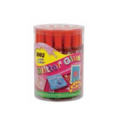 1 - 24 PEZZI - GLITTER GLUE UHU 20 ML. ROSSO  D1554