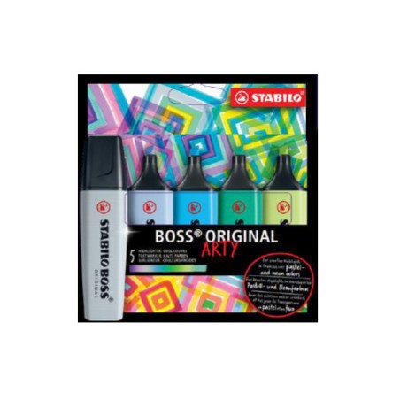 STABILO BOSS ORIGINAL ARTY Cool Colors Confezione da 5 evidenziatori fluo e pastel 70/5-02-2-20