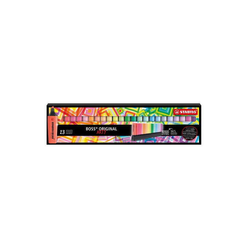 STABILO BOSS ORIGINAL ARTY Deskset 23 pezzi Evidenziatori assortiti fluo e pastel 7023-01-5-20