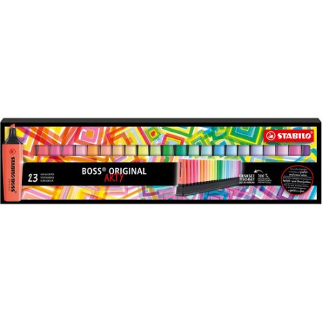 STABILO BOSS ORIGINAL ARTY Deskset 23 pezzi Evidenziatori assortiti fluo e pastel 7023-01-5-20