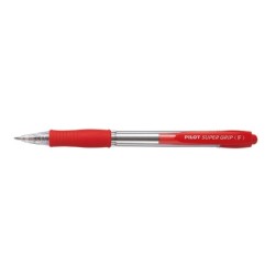 1 - PILOT Penna Biro sfera a scatto SUPER GRIP F 1533 colore Rosso 0,7mm 001533