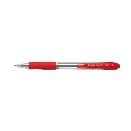 1 - PILOT Penna Biro sfera a scatto SUPER GRIP F 1533 colore Rosso 0,7mm 001533