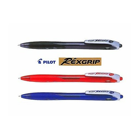 1 - PILOT Penna Biro a sfera REXGRIP BEGREEN 40300 colore Nero 1,2mm, kit da 10 pz