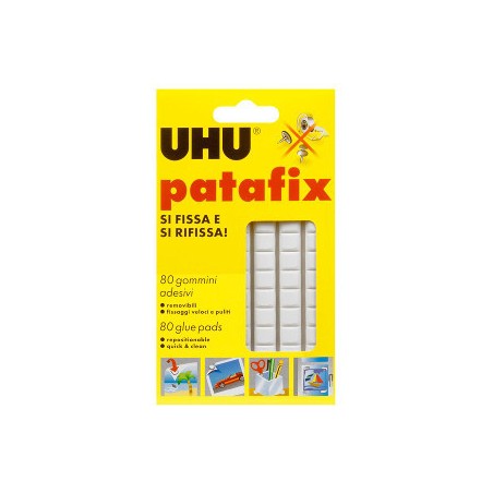 1 - 12 blister Gommini adesivi Patafix Uhu colore bianco D1620