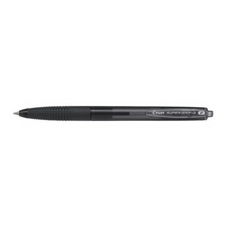 PILOT Penna Biro sfera a scatto SUPER GRIP G punta FINE 1638 colore Nero 0,7mm, kit da 12pz 001638