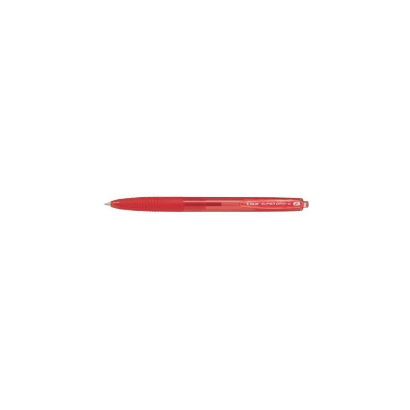 PILOT Penna Biro sfera a scatto SUPER GRIP G punta FINE 1640 colore Rosso 0,7mm, kit da 12pz 001640