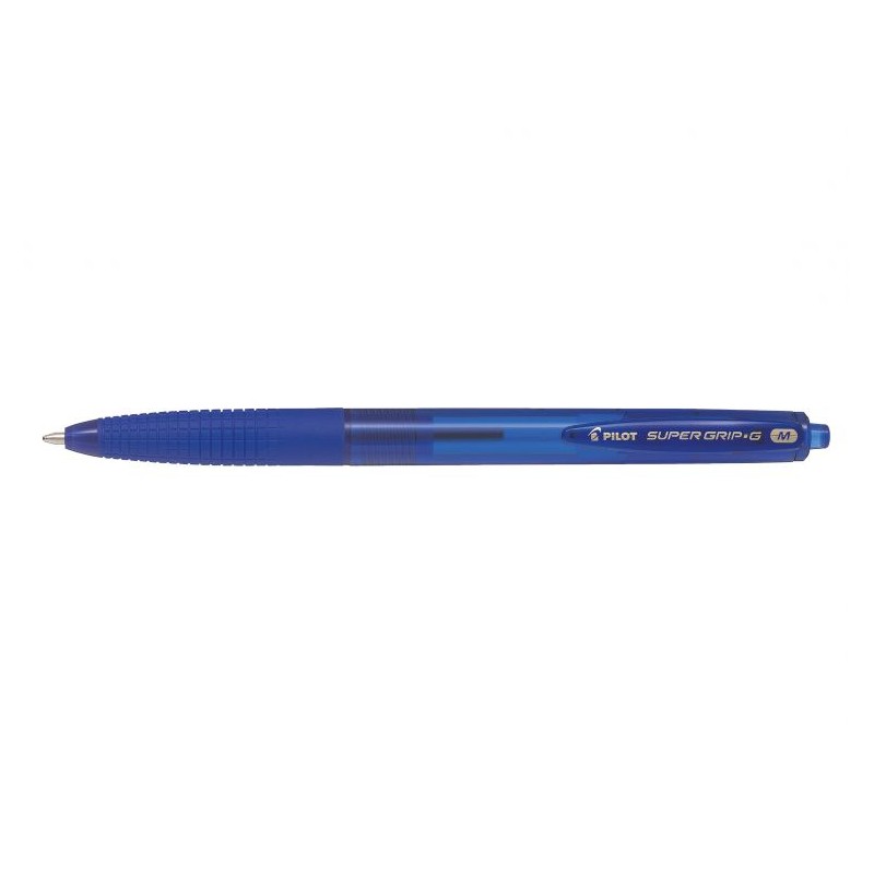 PILOT Penna Biro sfera a scatto SUPER GRIP G colore Blu 1,0mm, Kit da 12 pz 001615