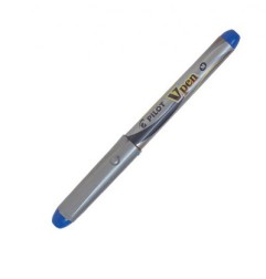 1 - PILOT Penna Stilografica Stilo V-PEN Usa e Getta Blu Fusto Silver 12 Pz  007571