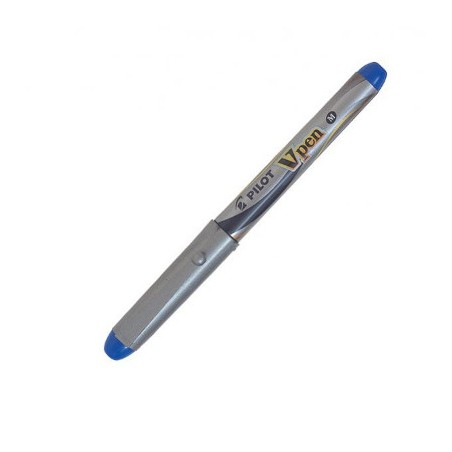 1 - PILOT Penna Stilografica Stilo V-PEN Usa e Getta Blu Fusto Silver 12 Pz  007571