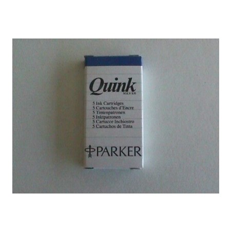 5 pezzi cartucce Parker Quink stilografica blu S0116240