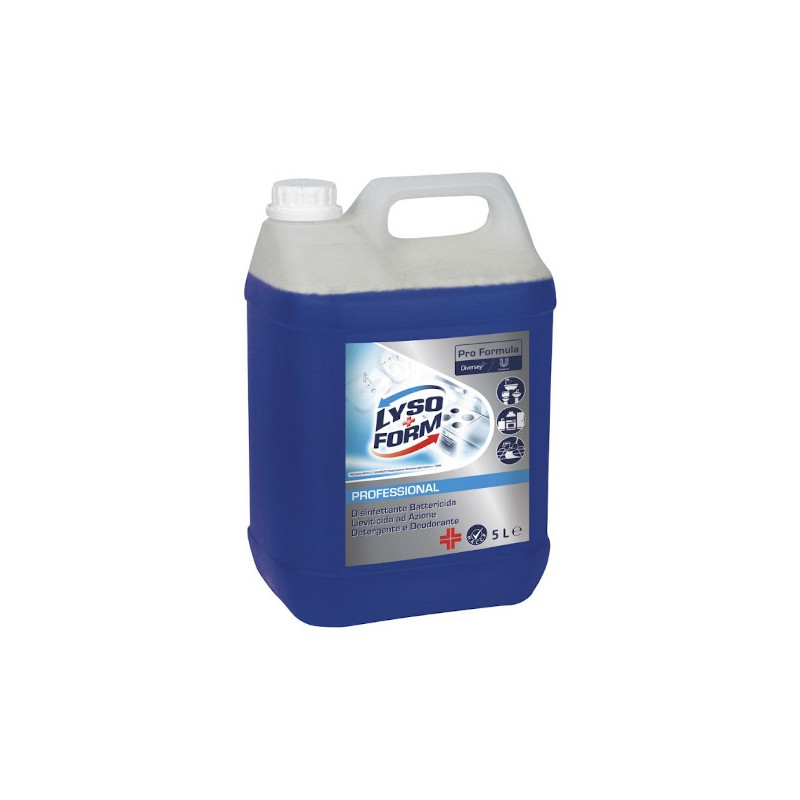 DETERGENTE DISINFETTANTE LYSOFORM 5lt PROFESSIONAL 100887664.Disinfettante Battericida Lieviticida ad azione Detergente e Deodor