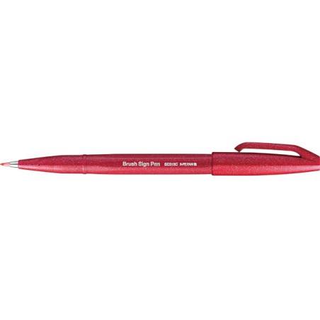 1 - PENTEL SIGN PEN BRUSH ROSSO -10pz SES15C-B