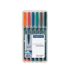 1 - STAEDTLER Penna Lumocolor permanente superfine 313 6 colori