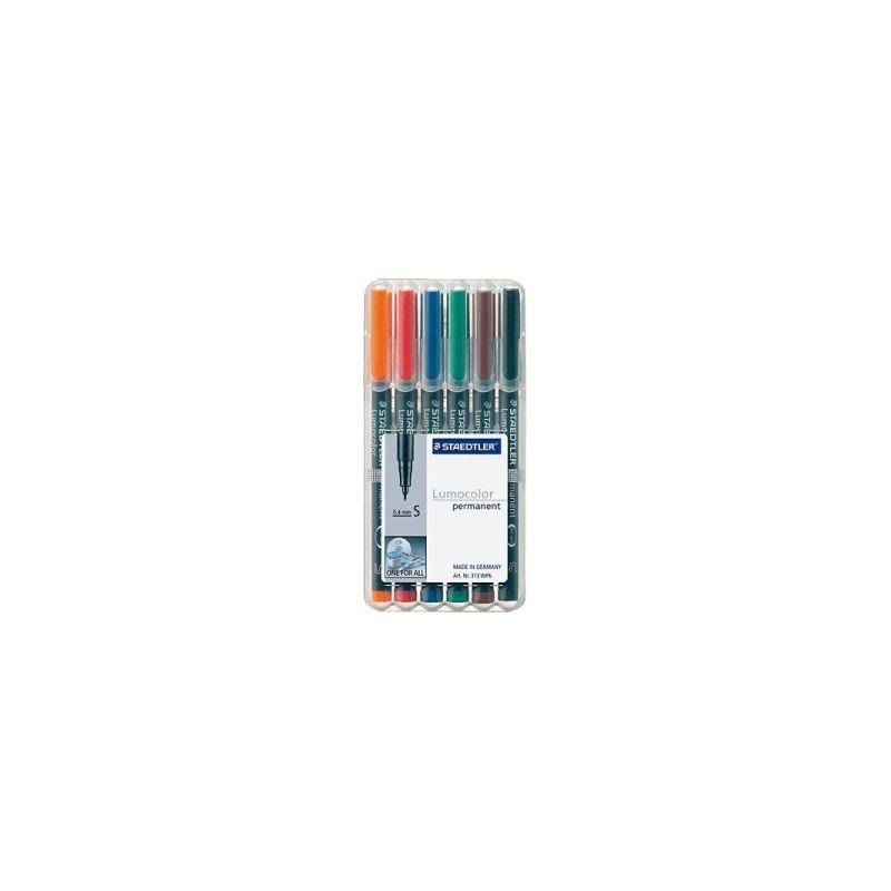 STAEDTLER Penna Lumocolor permanente superfine 313 6 colori