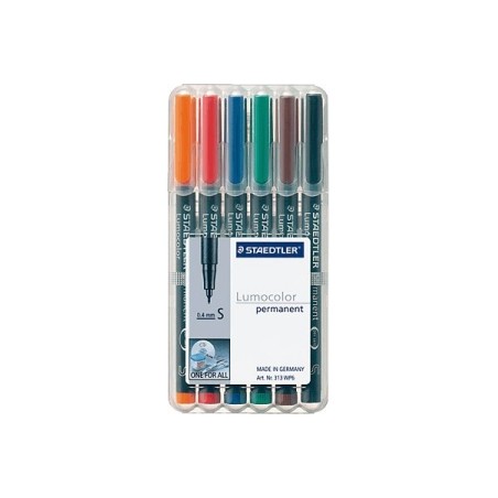 STAEDTLER Penna Lumocolor permanente superfine 313 6 colori