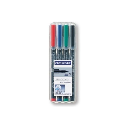 STAEDTLER Penna Lumocolor permanente punta media 317 4 colori