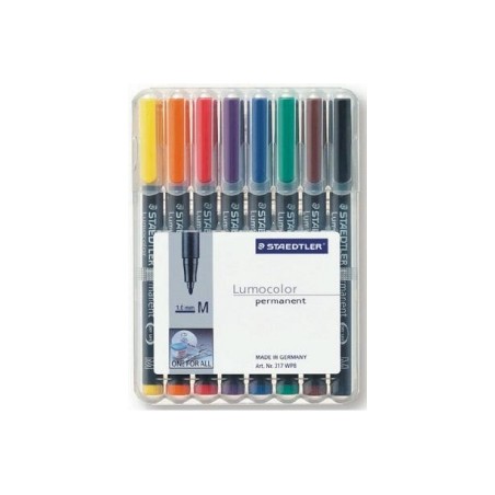 STAEDTLER Penna Lumocolor permanente punta media 317 8 colori