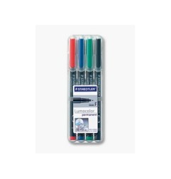 1 - STAEDTLER Penna Lumocolor permanente punta fine 318 4 colori