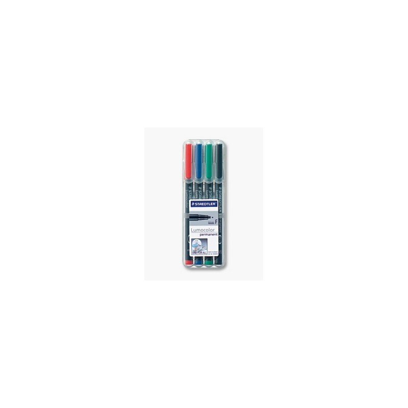 STAEDTLER Penna Lumocolor permanente punta fine 318 4 colori