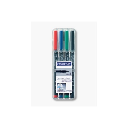 STAEDTLER Penna Lumocolor permanente punta fine 318 4 colori