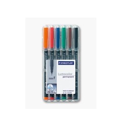 1 - STAEDTLER Penna Lumocolor permanente punta fine 318 6 colori