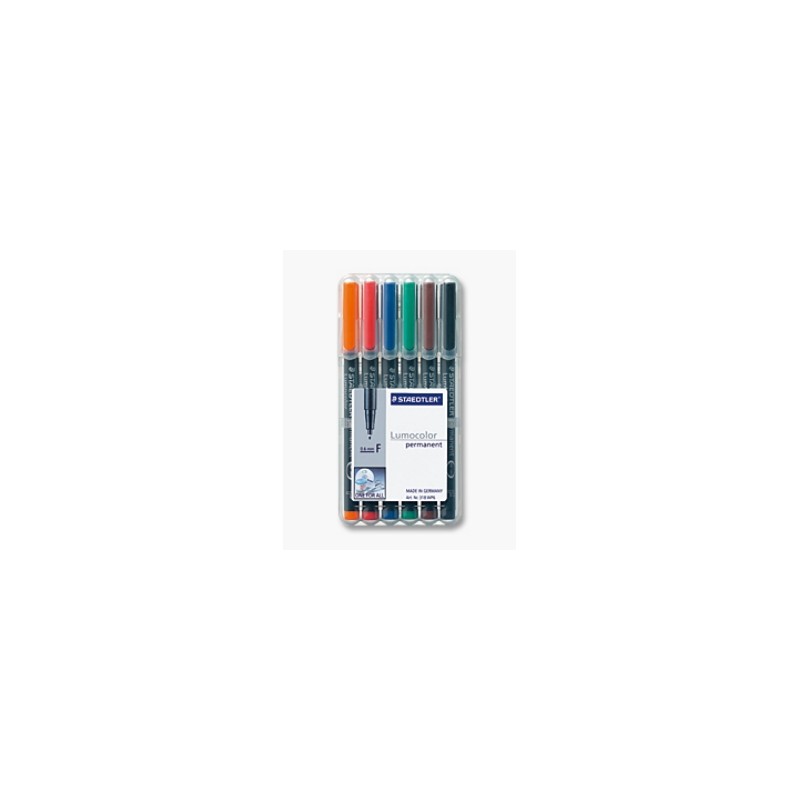 STAEDTLER Penna Lumocolor permanente punta fine 318 6 colori