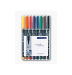 1 - STAEDTLER Penna Lumocolor permanente punta fine 318 8 colori