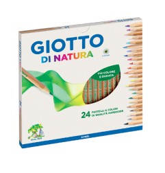 1 - FILA 24 pz Pastelli Giotto di Natura colori assortiti 2407