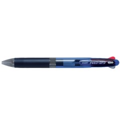 1 - PILOT Penna Biro a sfera FEED-GP3 Fusto Blu, 3 Colori Rosso Nero Blu 1,0 mm