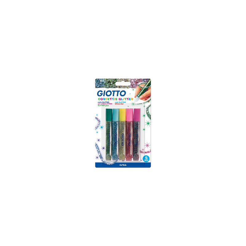 5 PENNE Giotto Fila blister Decor Glitter 10,5 ML 5454