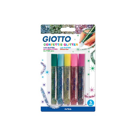 5 PENNE Giotto Fila blister Decor Glitter 10,5 ML 5454