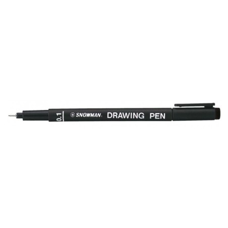 1 - SNOWMAN Penna Graduata Pennino Nero da 0,1 Drawing Pen 12 Pezzi FT700.01