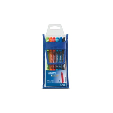 Penna Biro Tratto Uno grip Fila 6 colori assortiti 8288