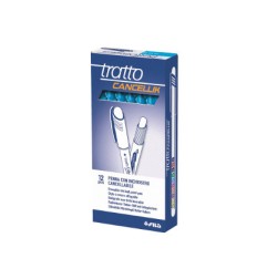 Tratto Cancellik Penna Biro Cancellabile Azzurra con Cappuccio Punta 1 mm 826105