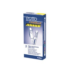 Tratto Cancellik Penna Biro Cancellabile Gialla con Cappuccio Punta 1 mm 826109