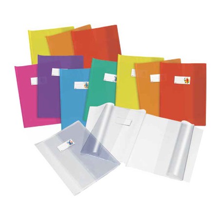 1 - RIPLAST 100 pz Copri maxi quaderno assortiti con etichetta 30714100