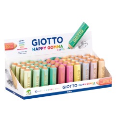 1 - FILA 40 PEZZI - GOMMA GIOTTO HAPPY GOMMA PASTEL 2340