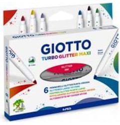 1 - FILA Giotto Turbo Glitter Maxi Pennarelli a Spirito Glitterati 6 Colori 4266