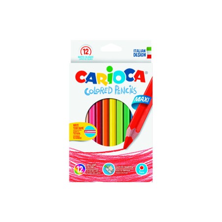 12 pz Pastelli Carioca Jumbo colori assortiti 41406