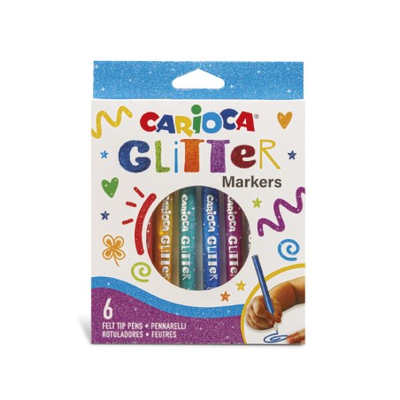 CARIOCA PENNARELLI GLITTER MARKERS 6Pz. ASS. 42190