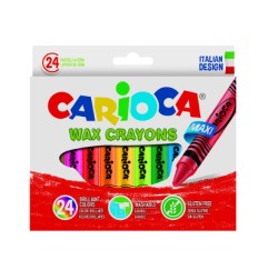 1 - 24 pz Pastelli a cera Jumbo Carioca colori assortiti 42390