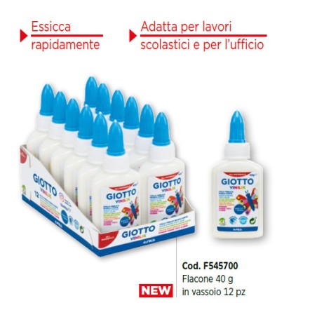 1 - COLLA GIOTTO VINILIK 40GR. -12pz 5457 FLACONE DOSATORE