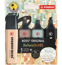 1 - 4 pz Evidenziatore Stabilo Boss Original Nature Colors assortiti 70/4-2-5