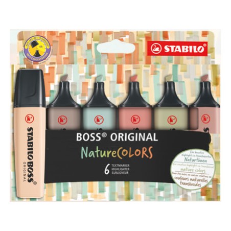 6 pz Evidenziatore Stabilo Boss Original Nature Colors assortiti 70/6-2-2