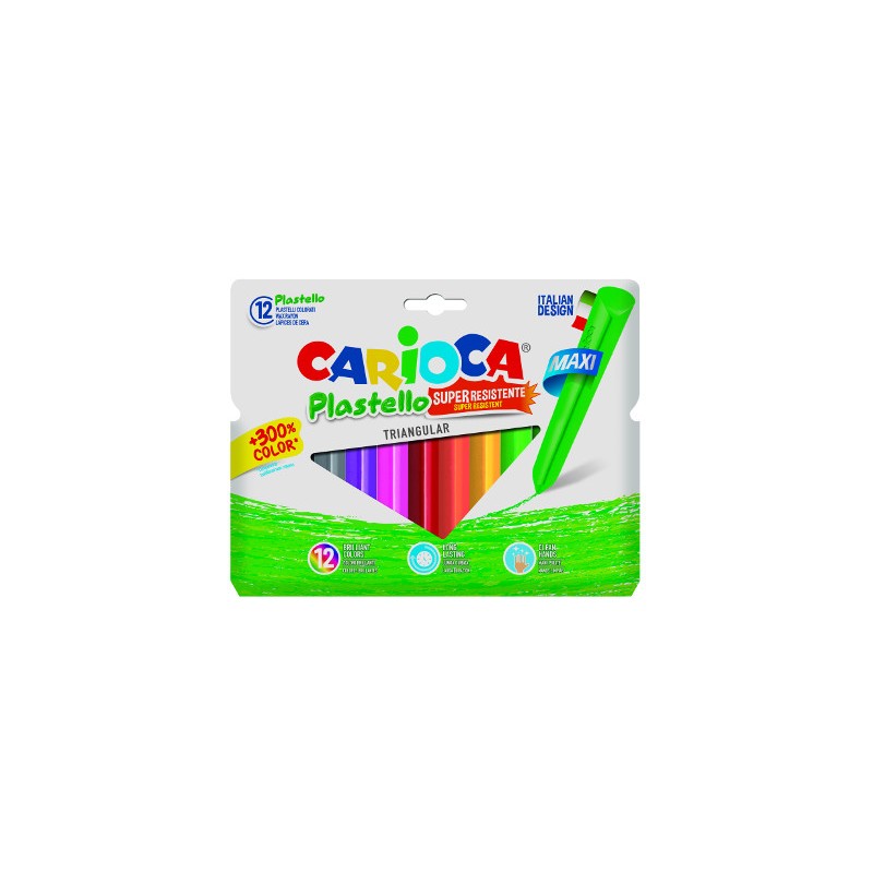 12 pz Pastelli a cera Jumbo triangolari colori assortiti 42671