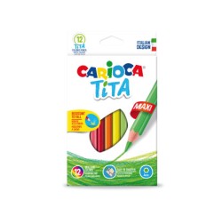 1 - 12 pz Pastelli Carioca Tita maxi colori assortiti 42789