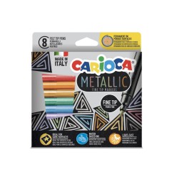 1 - CARIOCA PENNARELLI METALLIC FINE TIP MARKERS 8Pz. ASS. 43162