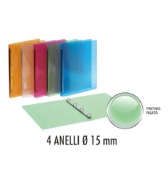 1 - FAVORIT Raccoglitore LUMINA in PPL 4 Anelli d.15mm 22x30cm - Colori Assortiti 066844