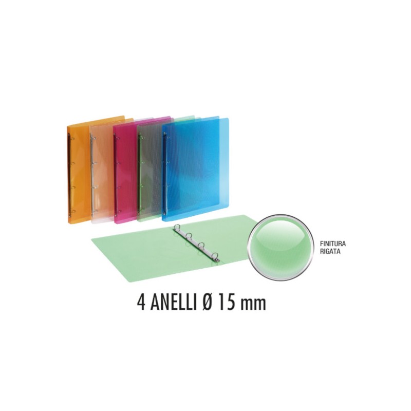 FAVORIT Raccoglitore LUMINA in PPL 4 Anelli d.15mm 22x30cm - Colori Assortiti 066844