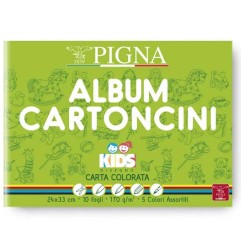 1 - ALBUM COLORATO PIGNA 5 COLORI 24X33 10FG 170GR 0047477